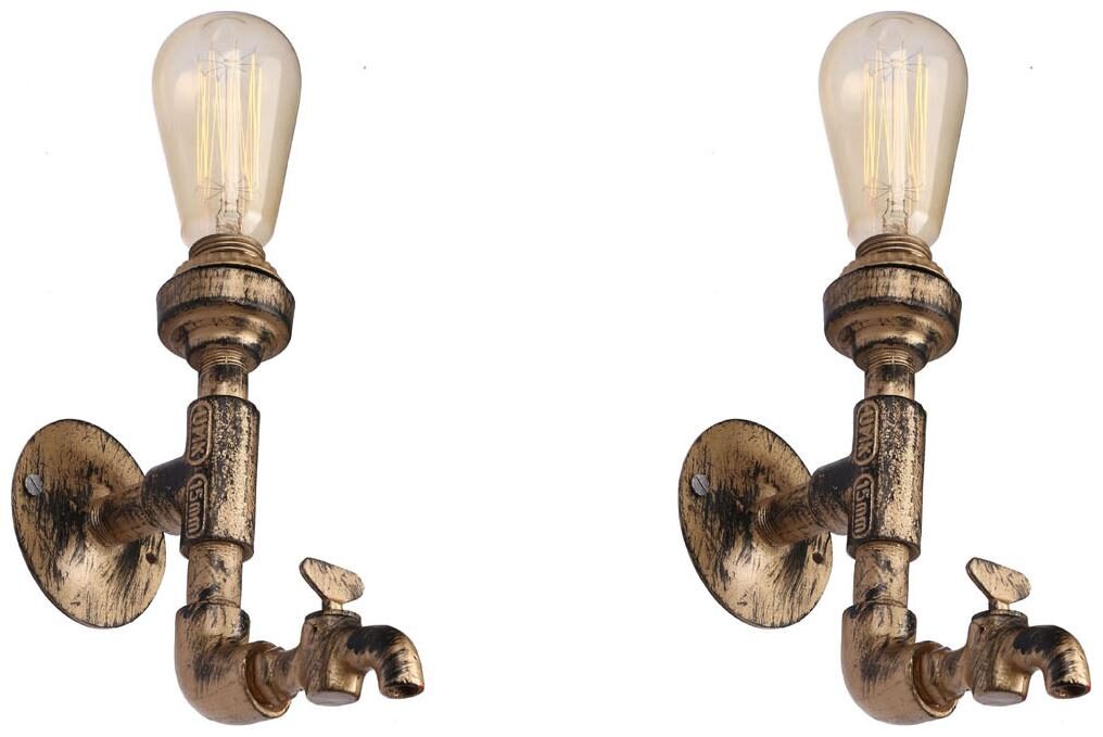 

Somil Vintage Tap Wall Lamp Light With Filament Bulb (Set Of 2)