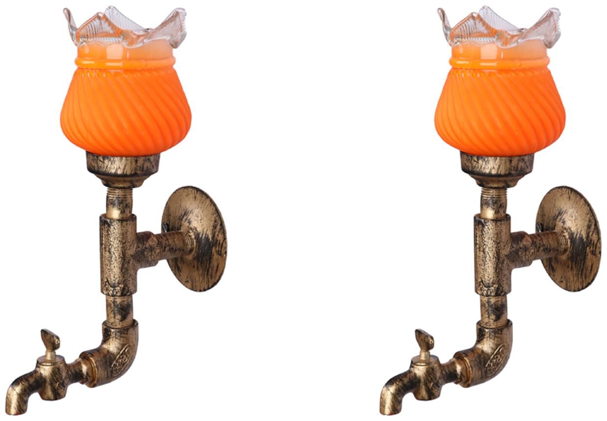 

Somil Vintage Tap Wall Lamp Light Colorful Decorative Glass Shade-Set of 2