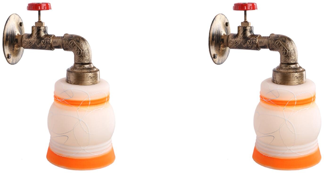 

Somil Vintage Tap Wall Lamp Light Colorful Decorative Glass Shade-Set of 2