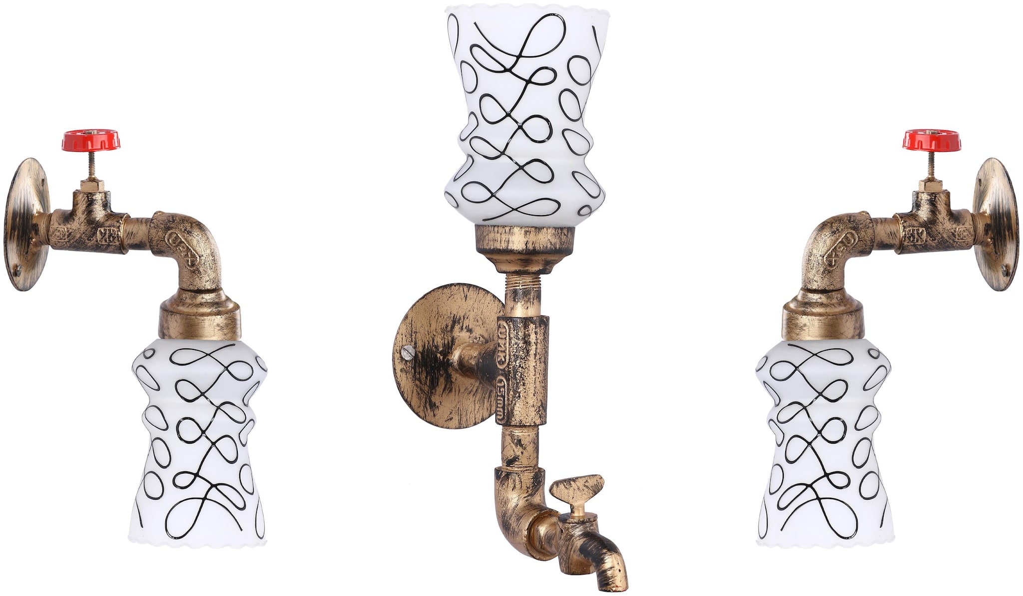 

Somil Vintage Tap Shape Combo Wall Lamp Light With Colorful Decorative Shade
