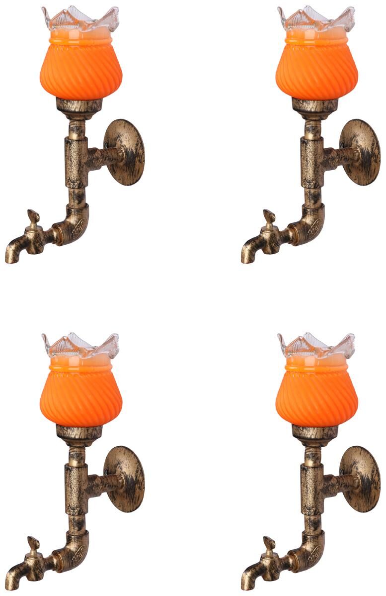 

Somil Vintage Tap Wall Lamp Light Colorful Decorative Glass Shade (Set of 4)