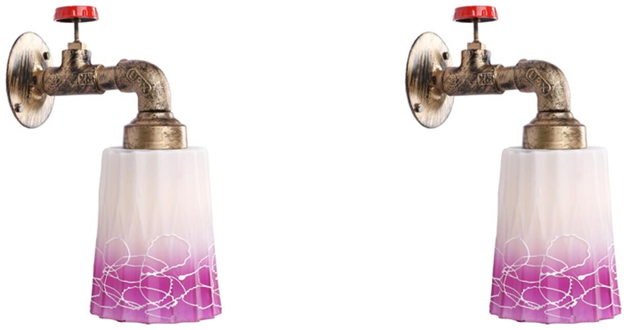 

Somil Vintage Tap Wall Lamp Light Colorful Decorative Glass Shade-Set of 2