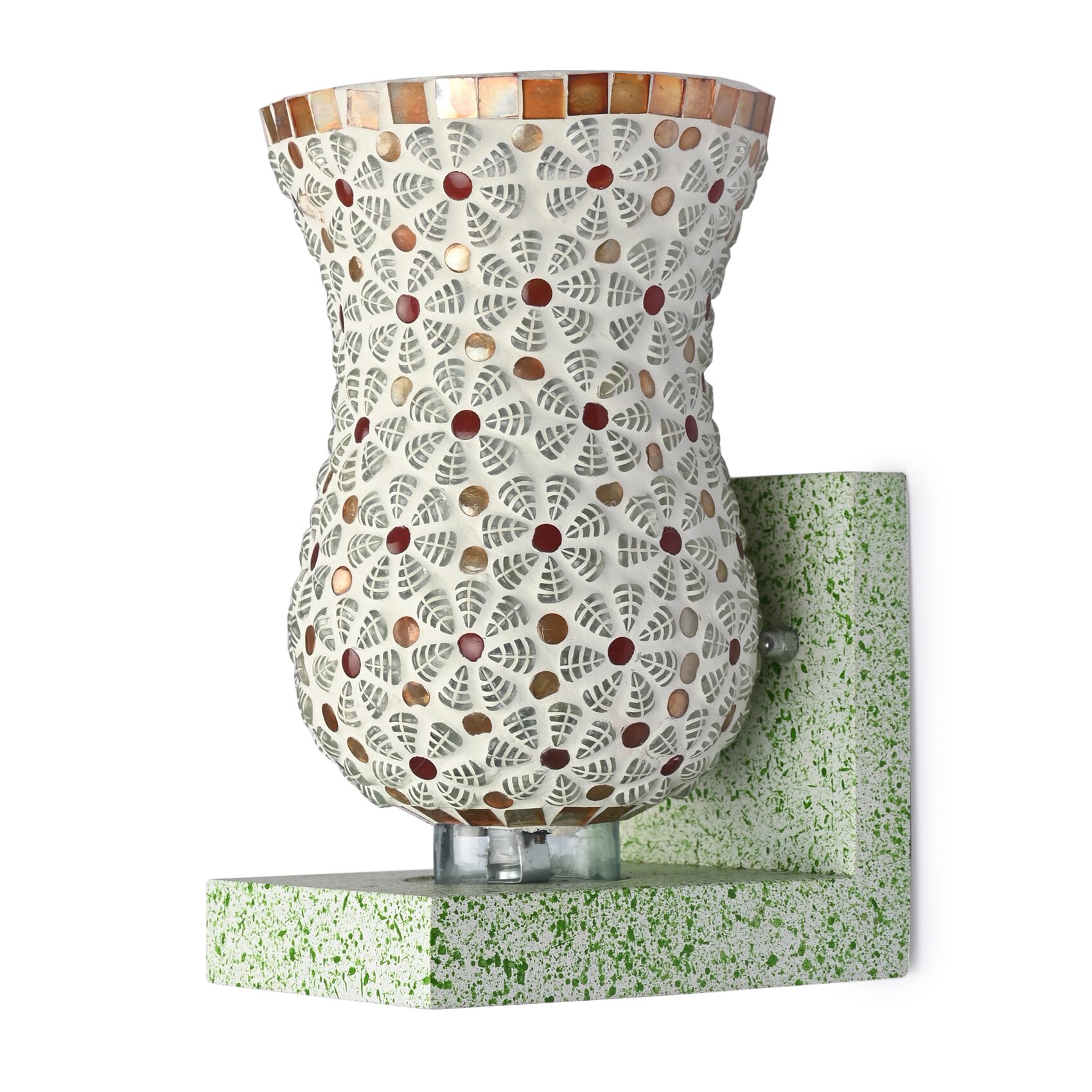 

Somil Wall Chair Sconce Decorative Light Night Lamp Of Green Stylish Wood And Colourful Glass Shade LED Compatible