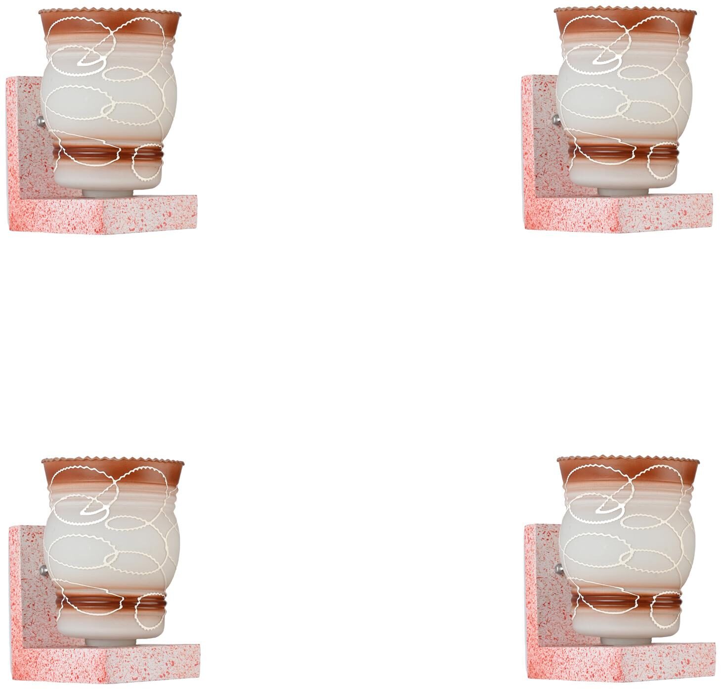 

Somil Wall Chair Designer Wall Light Night Lamp Of Romantic Pink Stylish Wood Colourful Glass Shade LED Compatible Set of 4-Wa60