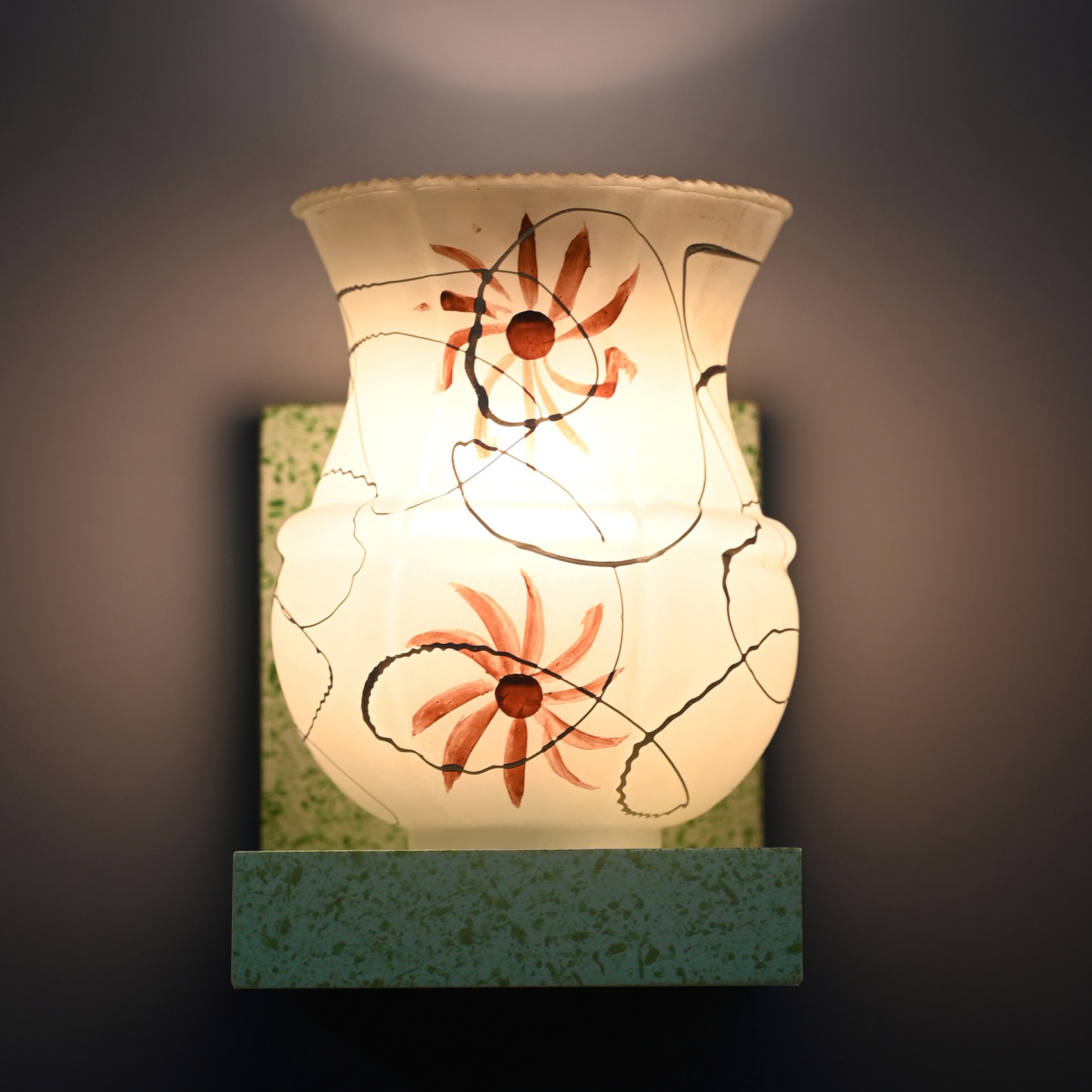 

Somil Wall Chair Sconce Decorative Light Night Lamp Of Green Stylish Wood And Colourful Glass Shade LED Compatible