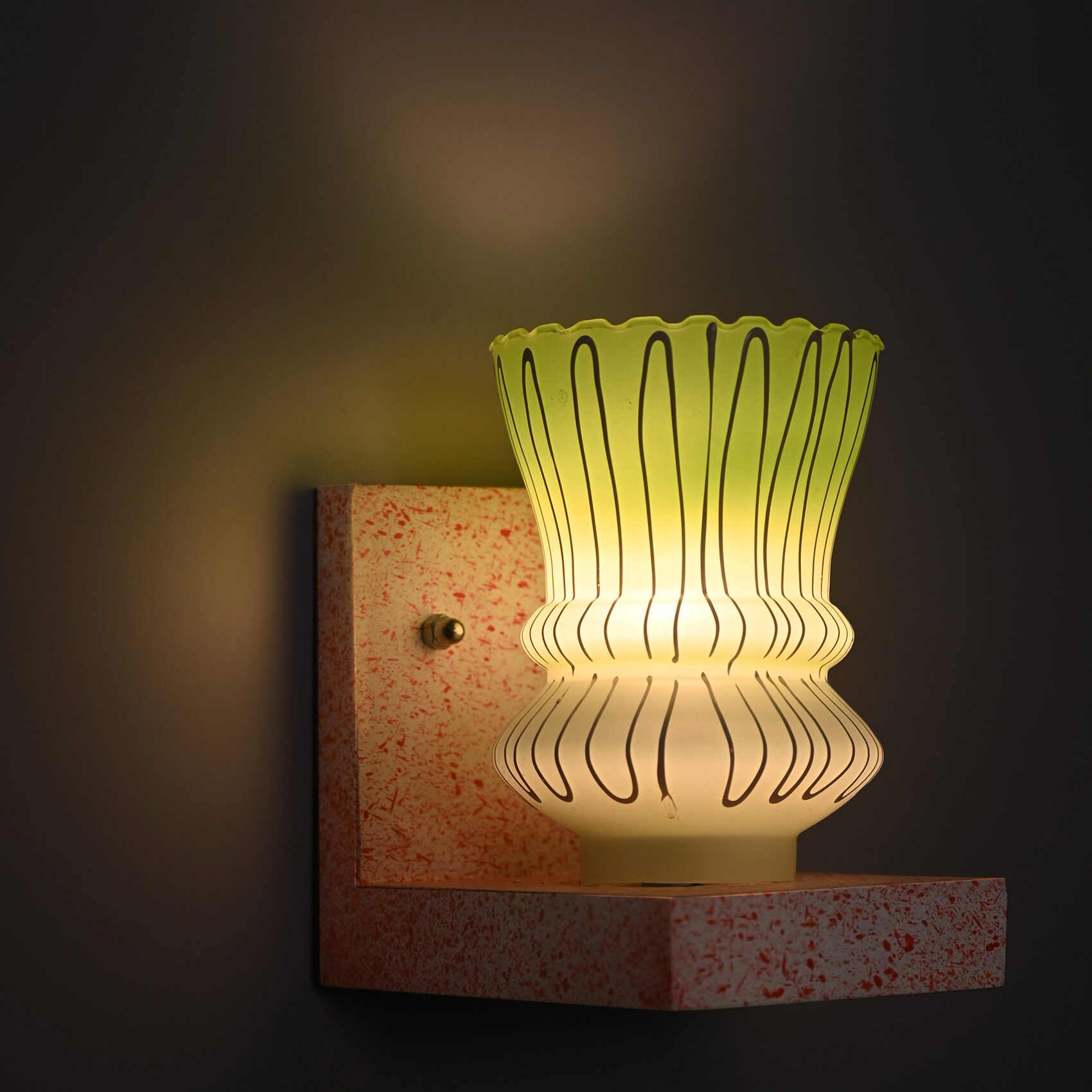 

Somil Wall Chair Designer Wall Light Night Lamp Of Romantic Stylish Wood Colourful Glass Shade LED Compatible