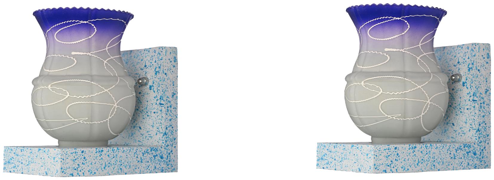 

Somil Wall Chair Sconce Wall Light Night Lamp Of Blue Stylish Designer Wood Fitting Colourful Shade LED Compatible Set of 2