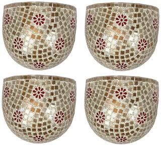 Somil Wall Lamp Uplighter Decorated With Chips & Beads For Colorful Magic Lighting Effect7_(Set Of Four)