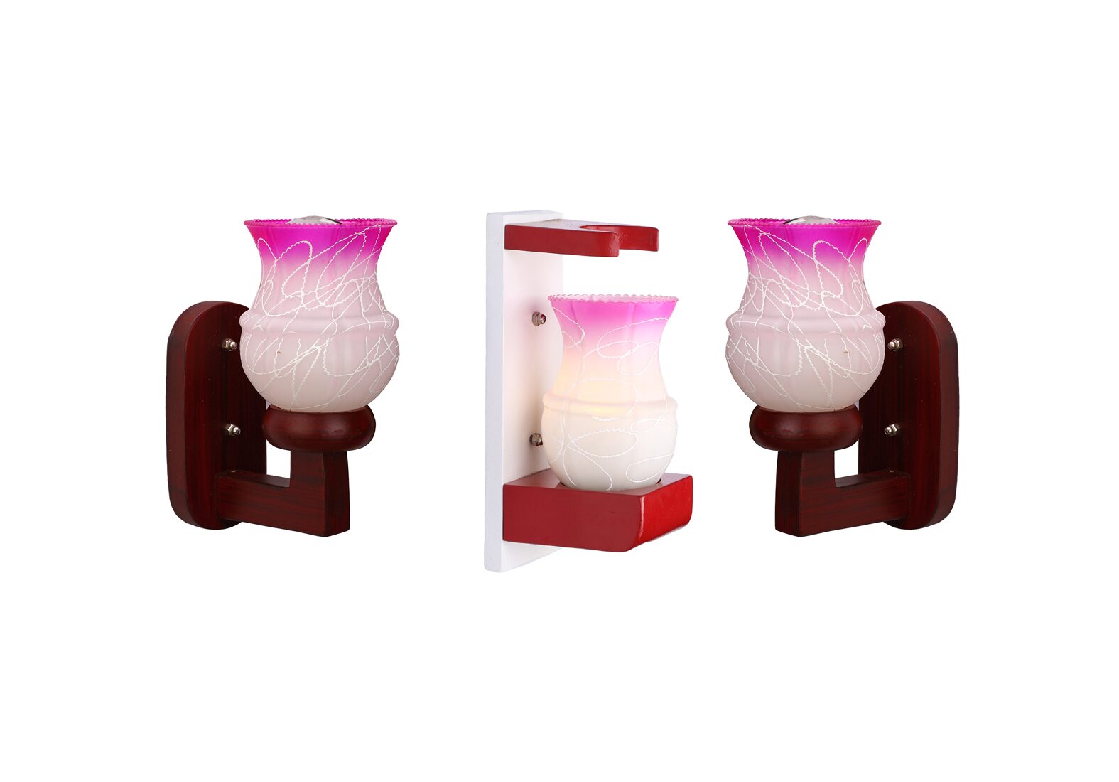

Somil Wall Lamp Light With Designer Wood Fitting And Decorative Colorful Glass Shade