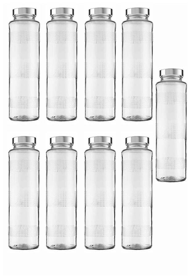 

Somil Glass Transparent Water Bottle ( 750 ml Set of 9 )