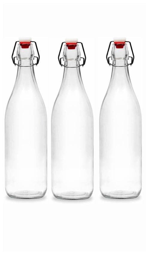 

Somil Glass Transparent Water Bottle ( 1000 ml Set of 3 )