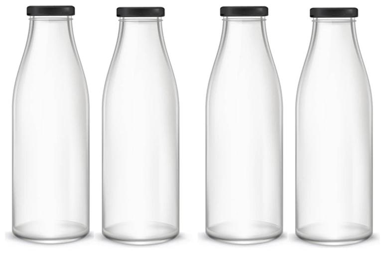 

Somil Glass Transparent Water Bottle ( 1000 ml Set of 4 )