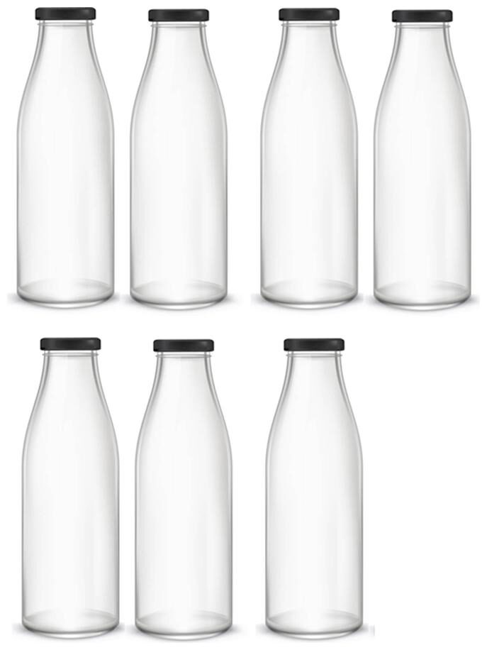 

Somil Glass Transparent Water Bottle ( 1000 ml Set of 7 )