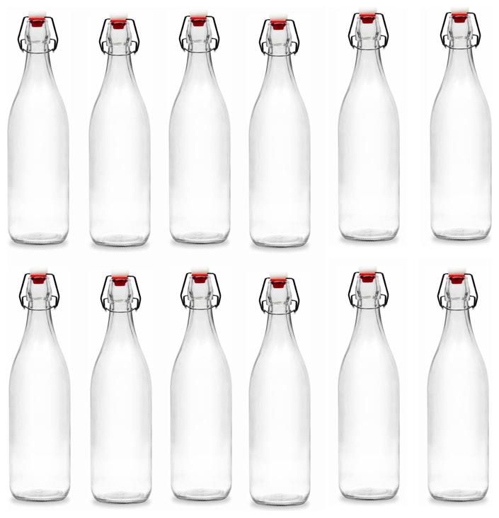 

Somil Glass Transparent Water Bottle ( 1000 ml Set of 12 )