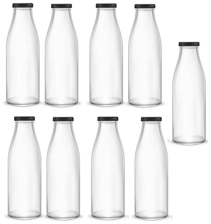 

Somil Glass Transparent Water Bottle ( 300 ml Set of 9 )