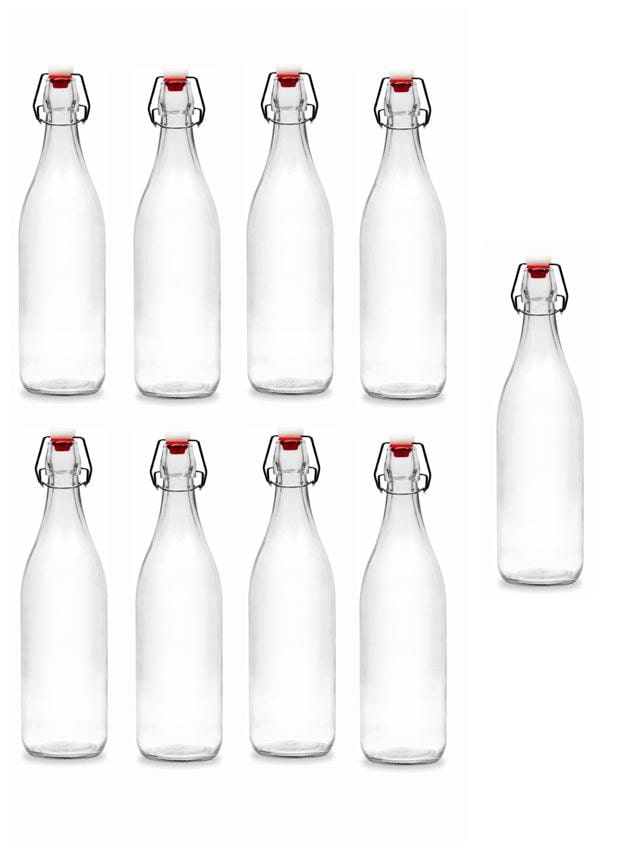 

Somil Glass Transparent Water Bottle ( 1000 ml Set of 9 )