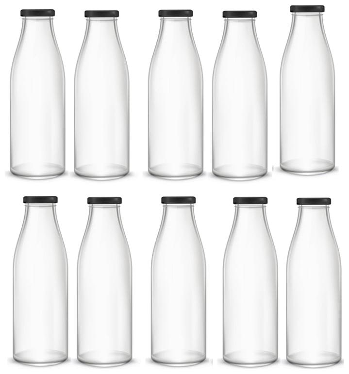 

Somil Glass Transparent Water Bottle ( 500 ml Set of 10 )
