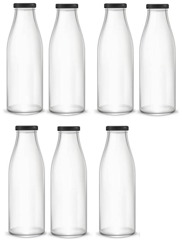 

Somil Glass Transparent Water Bottle ( 500 ml Set of 7 )