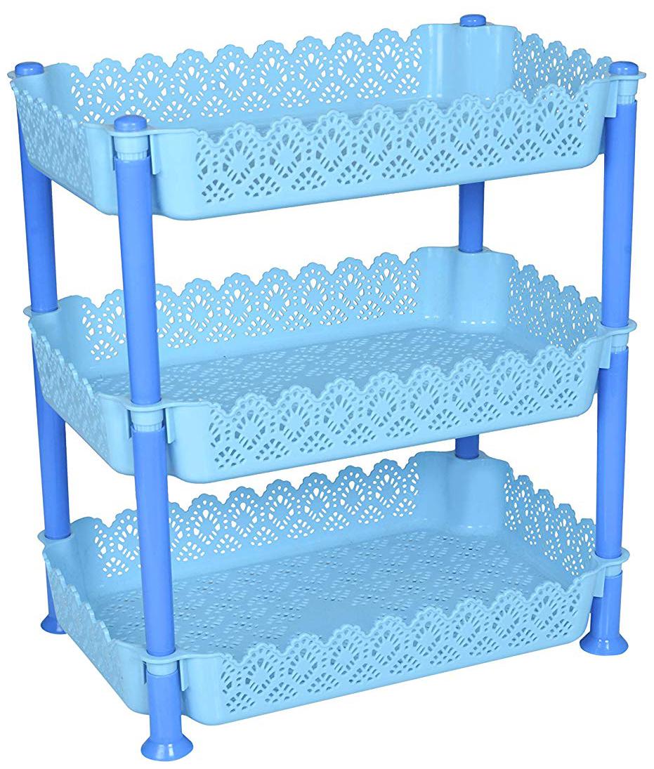 

SONICKARTS Aristo Multipurpose Designer Plastic Storage Rack 3 Shelfs MULTI COLOUR