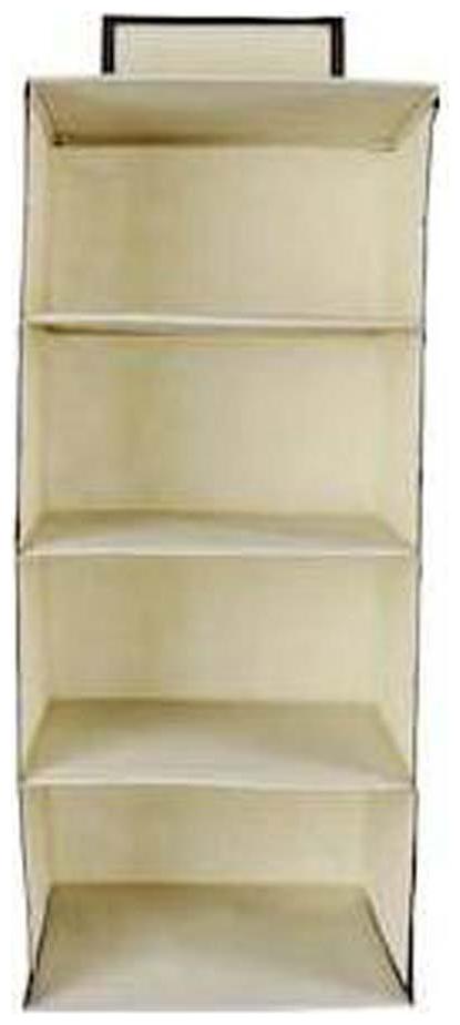 

sonickarts Non-Woven Cloth Hanging Storage Wardrobe 4 Layers Cream