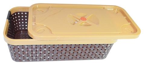 

SONICKARTS Plastic Vegetable Storage Basket with Lid (Colour May Vary 10x4x3-inch) - Set of 3
