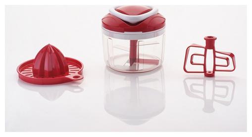 

SONICKARTS Plastic and Stainless Steel Blade Easy Pull 3-in-1 Smart Chopper Hand Juicer Blender