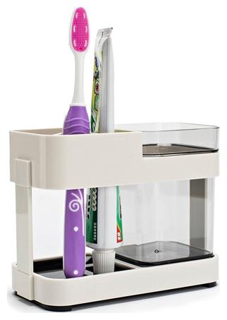 

SONICKARTS Toothbrush Toothpaste Stand Holder Bathroom Storage Organizer Plastic (1 Cups)