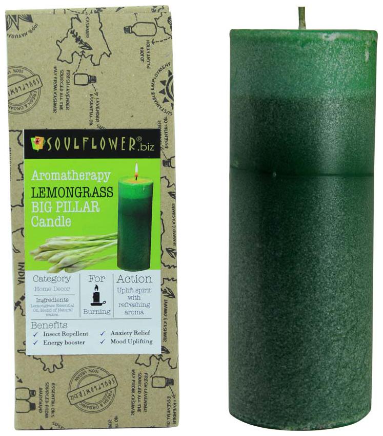 

Soulflower Paraffin wax Green Candle