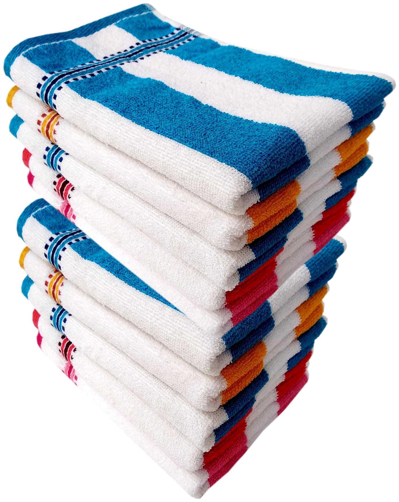 

SPACE FLY 300 GSM Cotton Hand Towel ( 10 Pieces Multi )