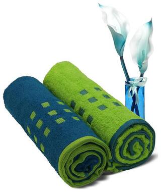 SPACES Atrium Lime Green Teal 2 pcs Bath Towel