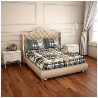 Spaces Cotton Printed King Size Bedsheet 220 TC ( 1 Bedsheet With 2 Pillow Covers , Multi )