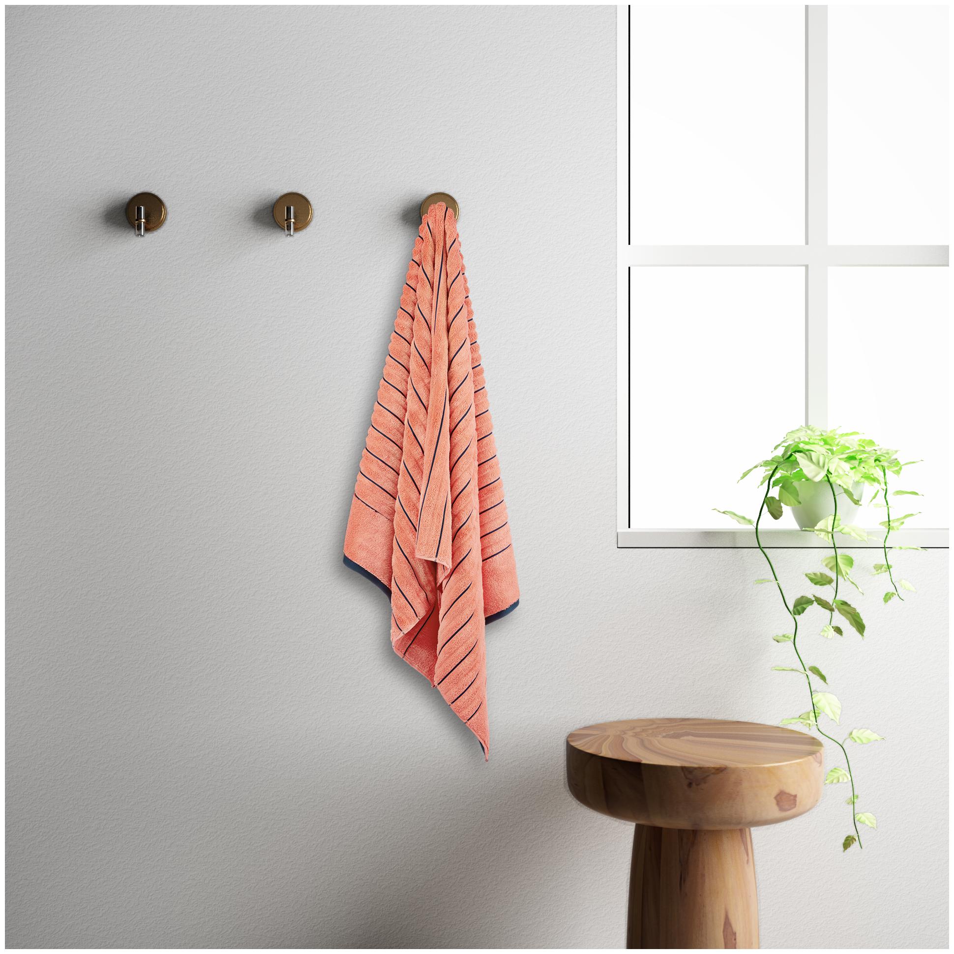 

Spaces 575 GSM Cotton Bath towel ( 1 piece Peach Blue )