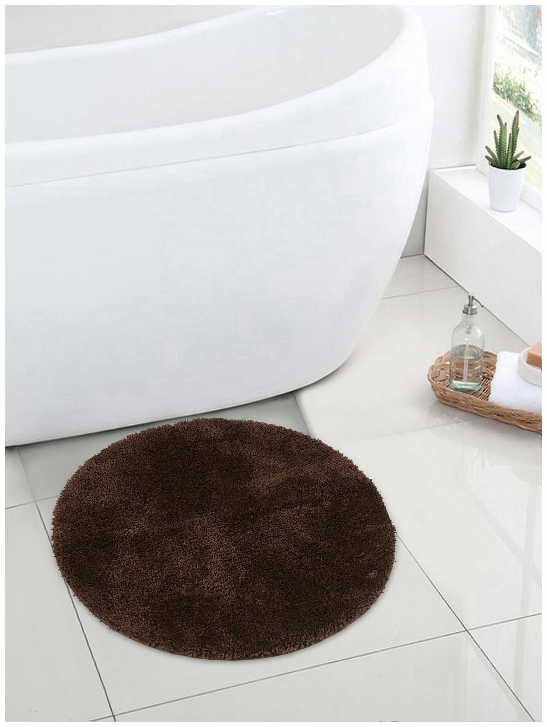 

Spaces Regular Use Polyester Solid Round Small Bath Mats Brown-Pack of 1