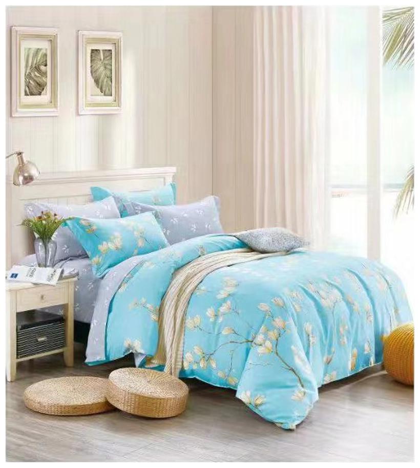 

Spangle Homes Cotton Floral King Size Bedsheet 250 TC ( 1 Bedsheet With 2 Pillow Covers Blue )