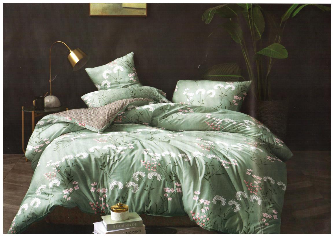 

Spangle Homes Cotton Floral King Size Bedsheet 250 TC ( 1 Bedsheet With 2 Pillow Covers Green )