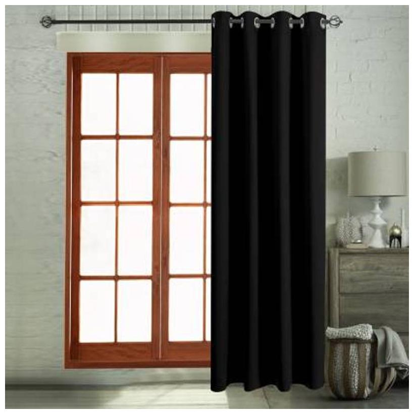 

Spangle Homes Polyester Long Door Blackout Black Regular Curtain ( Eyelet Closure Plain )