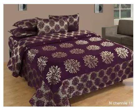 

Spangle Homes Chenille Abstract Double Size Bedsheet 500 TC ( 1 Bedsheet With 2 Pillow Covers Wine )