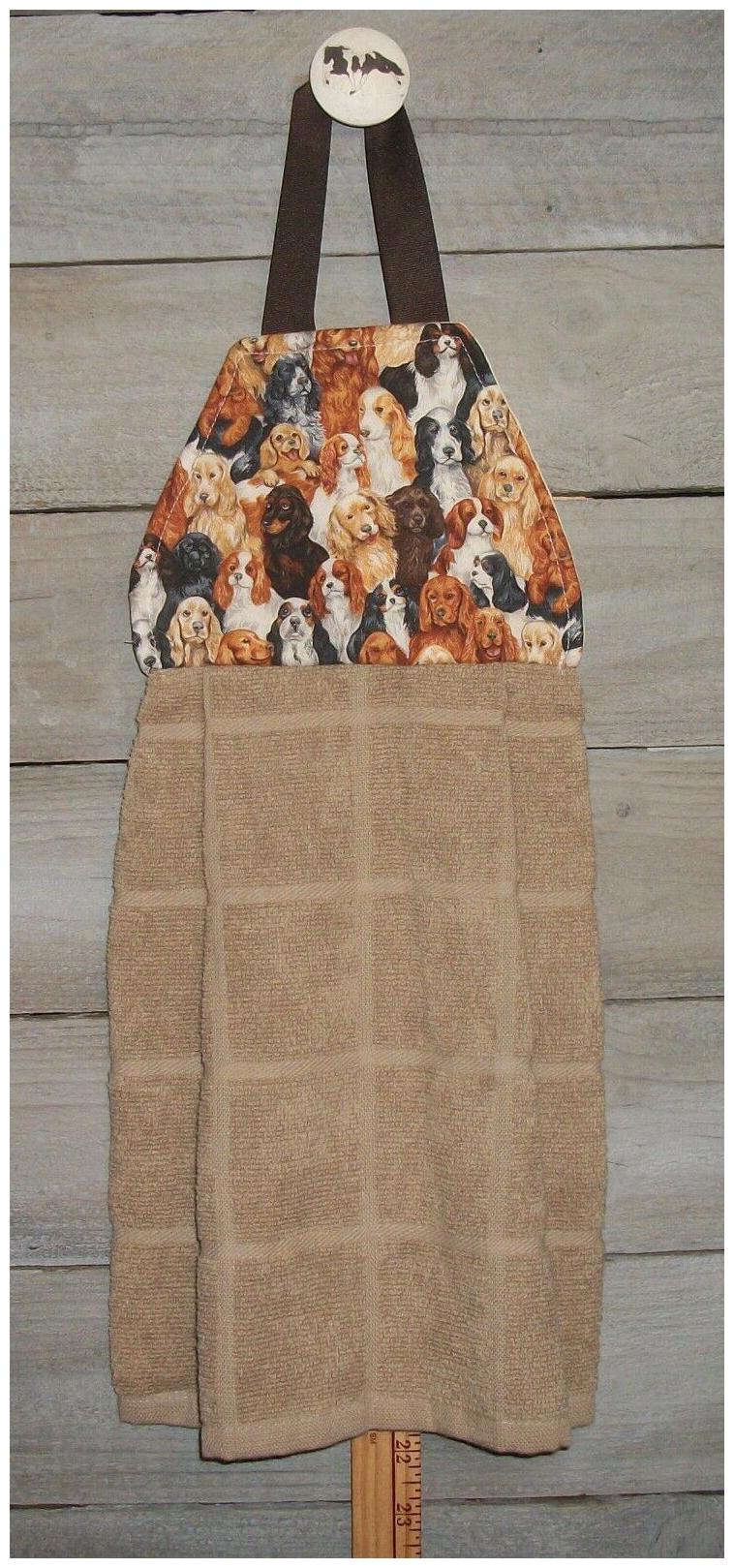 

Spaniel Dogs Packed Springer Cavalier Cocker Hanging Kitchen Oven Dishtowel