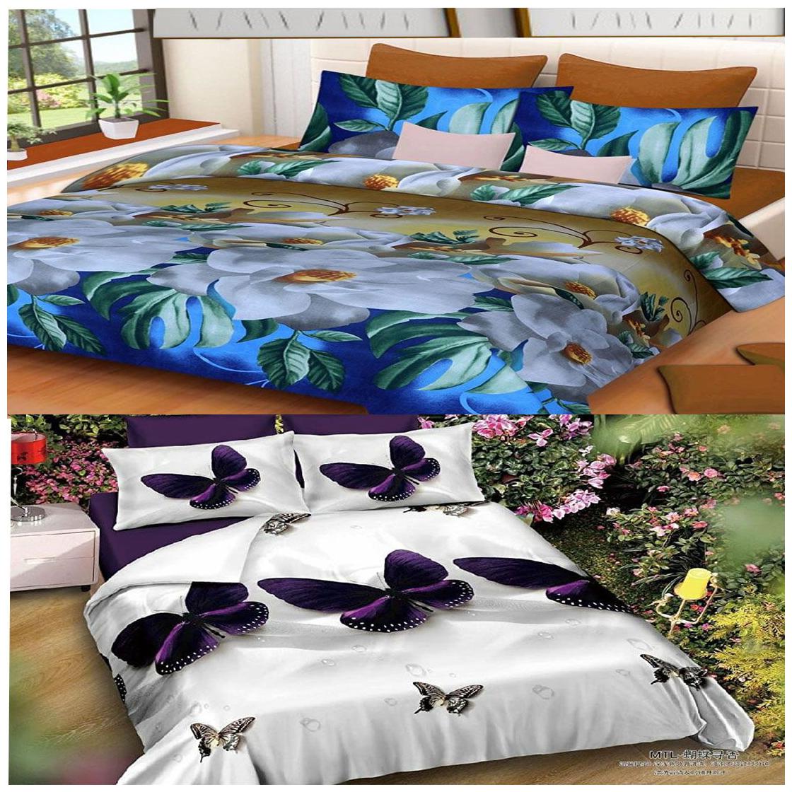 

Kohinoor Cotton Printed Double Size Bedsheet 120 TC ( 2 Bedsheet With 4 Pillow Covers Multi )