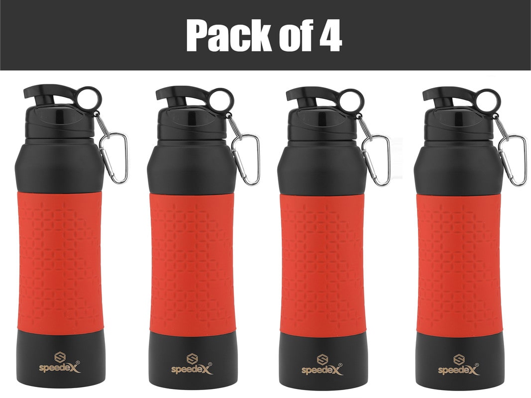 

Speedex Stainless Steel Red Water Bottle ( 750 ml Set of 4 )