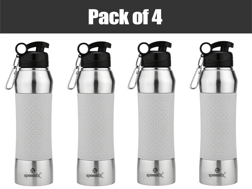 

Speedex Stainless Steel Silver Water Bottle ( 750 ml Set of 4 )