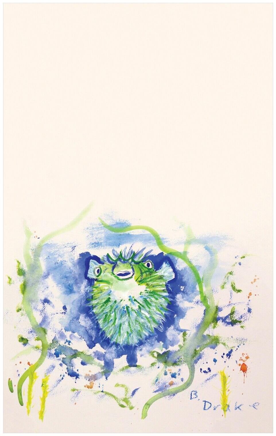 

Spiney Puffer Fish Puffed Up Microfiber Kitchen Drying Towel 25 Inches