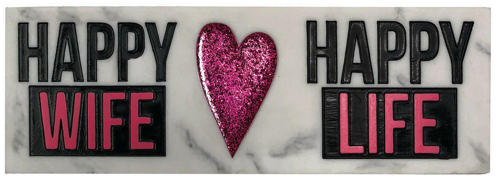 

SPOONTIQUES 19790 HAPPY WIFE HAPPY LIFE DESK SIG