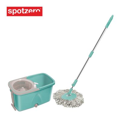 

Spotzero Classic Spin Mop With Easy Wheels And Bucket For 360 Degree Cleaning (With 2 Refill)