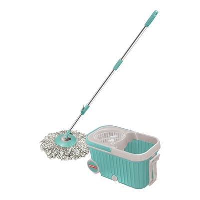

Spotzero Elite Spin Mop With Bigger Wheels Flexi Handle For 360 deg Cleaning ( With 2 Refill)