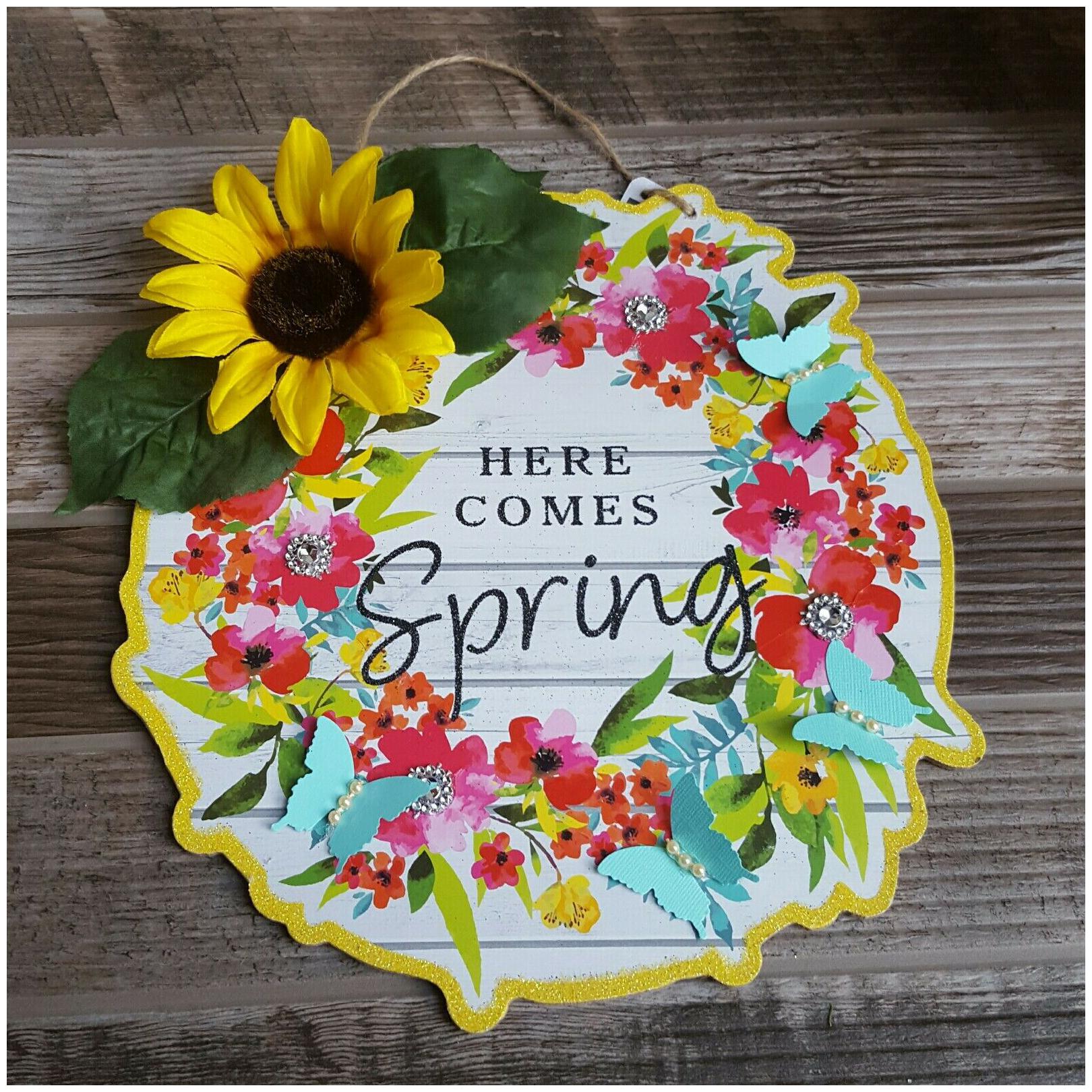 

Spring Floral Frame Door Wreath Wall Hanging Easter Spring Floral Home Decor