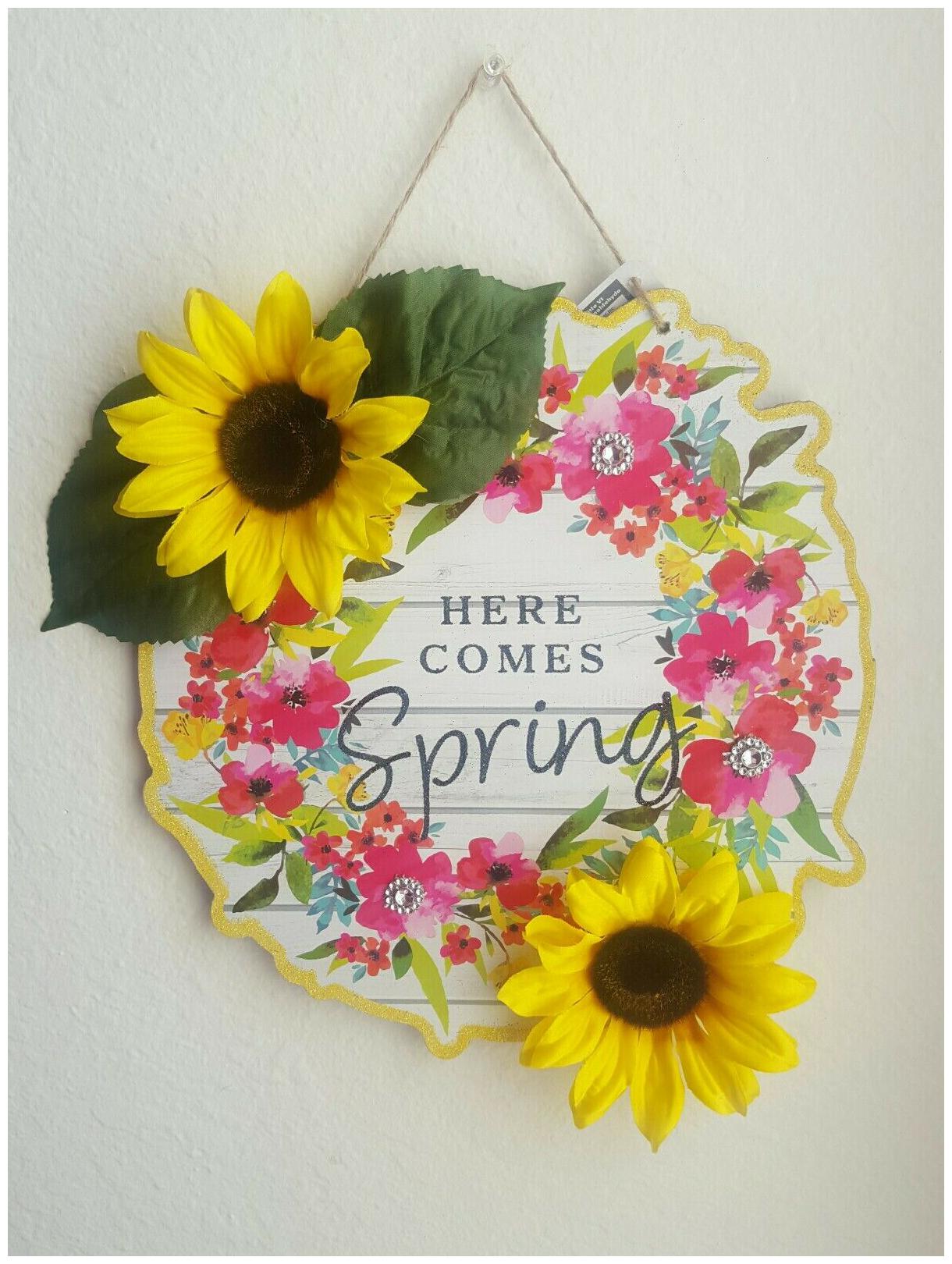 

Spring Floral Frame Door Wreath Wall Hanging Easter Spring Floral Home Decor