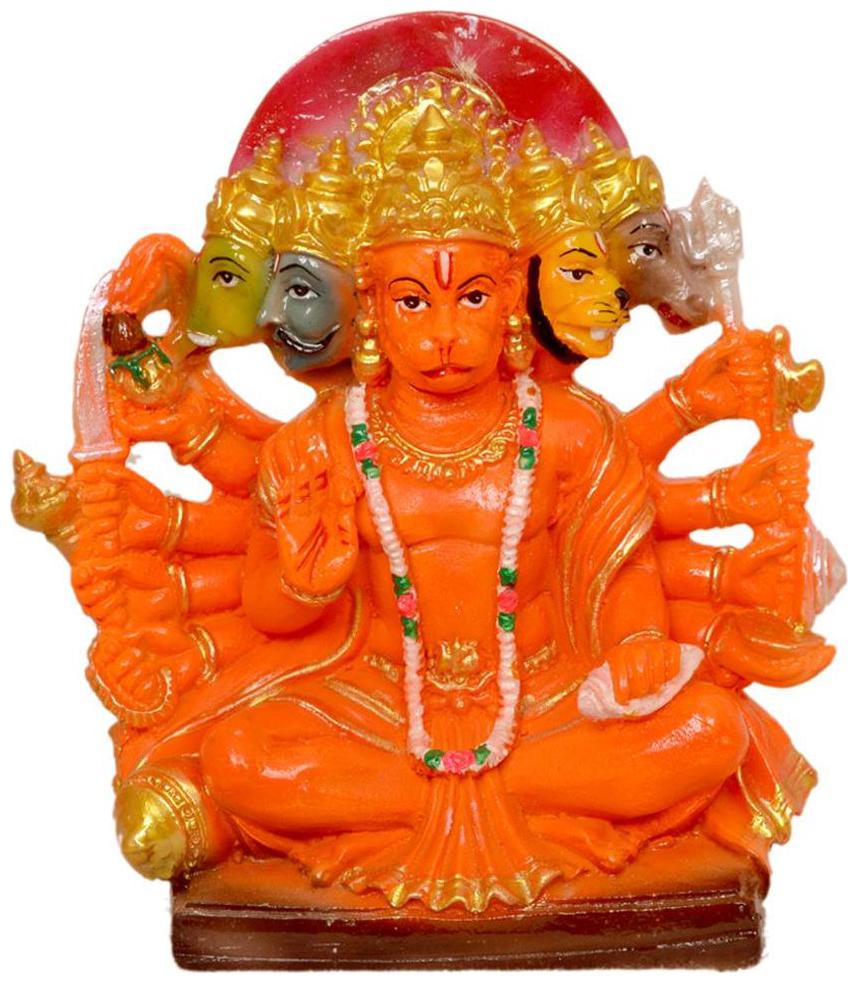 

SSM Panchmukhi hanuman ji Showpiece - 13 5 cm (Polyresin Multicolor)