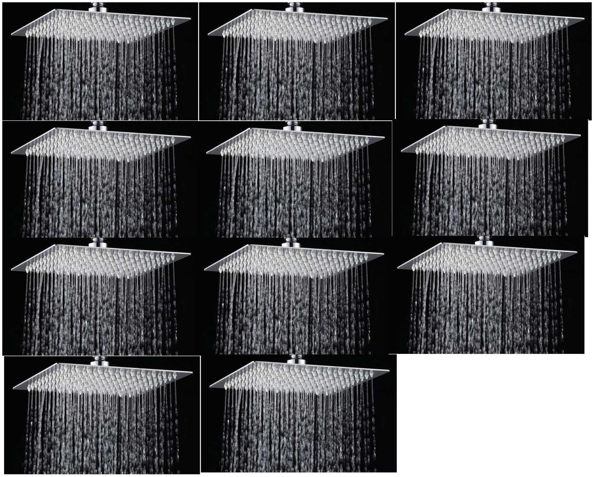 

LOGGER - 8 inch X 8 inch ULa Slim Square Shower Head only Set of 11 pcs