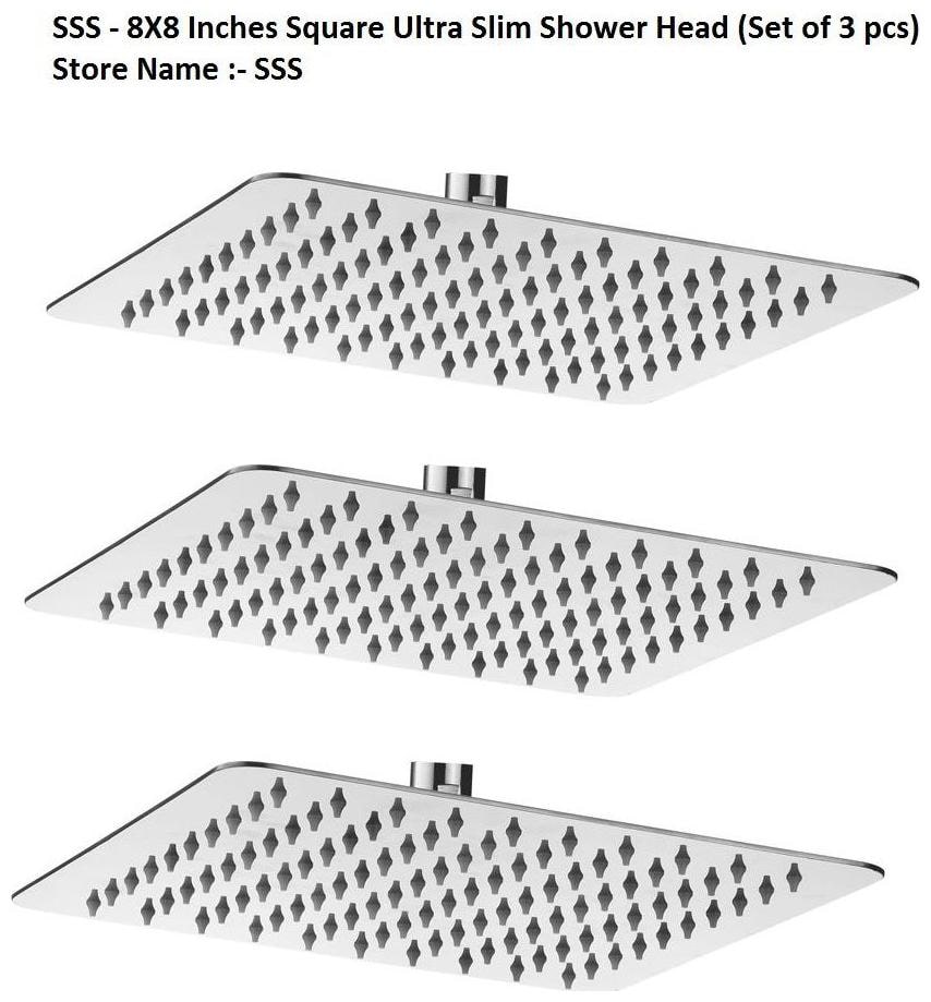 

LOGGER - 8X8 inch Square ULa Slim Shower Head Only (Set of 3 pcs)